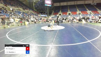 100 lbs Cons 8 #1 - Max Dinges, PA vs Connor Maddox, IN