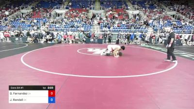160 lbs Cons 64 #1 - Gavin Fernandez, California vs Jude Randall, Oklahoma