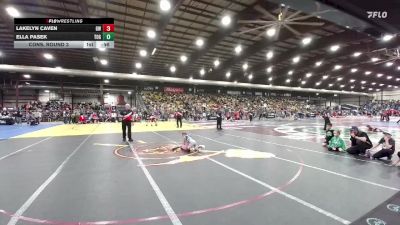 55 lbs Cons. Round 3 - Ella Pasek, Touch Of Gold vs Lakelyn Caven, Governor Wrestling