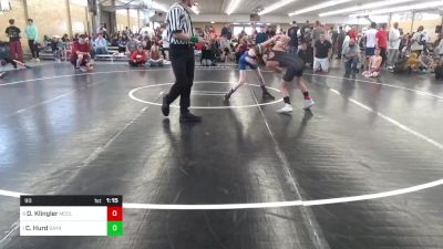 90 lbs Quarterfinal - Dylan Klingler, McClure vs Corey Hurd, Sayre