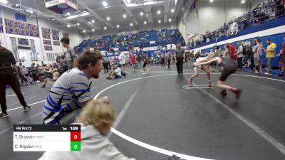 88 lbs Rr Rnd 3 - Tucker Bryson, Harrah Little League Wrestling vs Cason Rigdon, Piedmont