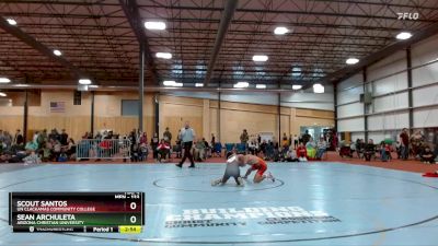 133 lbs Quarterfinal - Scout Santos, UN Clackamas Community College vs Sean Archuleta, Arizona Christian University