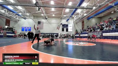 110 lbs Semifinal - Genevieve Dykstra, Edwardsville (H.S.) vs Addison Yacko, Streator (Twp.)