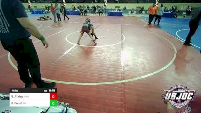 75 lbs Final - Nevaeh Atkins, Smith Wrestling Academy vs Hattie Foust, Tuttle Wrestling