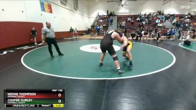 285 lbs Cons. Round 3 - Cooper Hurley, Campbell County vs Wayne Thompson, Natrona County