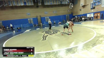 145lbs Cons. Round 2 - Ember Romero, Kamiakin (Girls) vs Linley Wolfard-Henry, Klahowya (Girls)