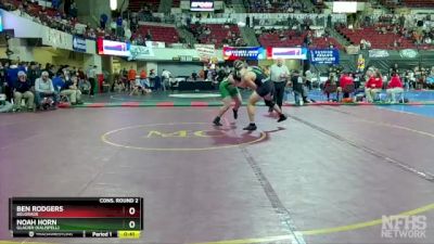 AA - 205 lbs Cons. Round 2 - Noah Horn, Glacier (Kalispell) vs Ben Rodgers, Belgrade