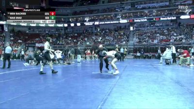 3A-157 lbs Champ. Round 2 - Ben Backes, Cedar Falls vs Bas Diaz, Waverly-Shell Rock