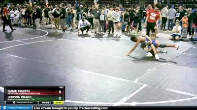 110 lbs Semifinal - Hudson Bragg, Bear Cave Wrestling Club vs Isaiah Martin, Pikes Peak Warriors Wrestling