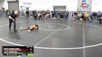 67 lbs Quarterfinal - Sofia Vreeland, Alaska Battle Cats Wrestling Club vs Haley Marie Jones, Baranof Bruins Wrestling Club