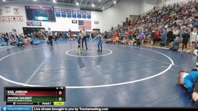 75 lbs Quarterfinal - Mason Haught, Douglas Middle School vs Kail Jordan, CY Middle School