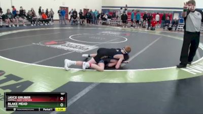 107 lbs Champ. Round 1 - Jayce Gruber, Sartell-Saint Stephen vs Blake Mead, Minneota