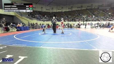80 lbs Consi Of 8 #2 - Kassidy Furra, Western Heights Middle School vs Savana Hopkins, Hennessey Middle School Girls