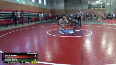 157 lbs Cons. Round 2 - Anitie Akpan, Cumberland University vs Colton Sund, Wisconsin - Eau Claire