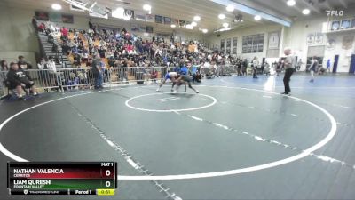 120 lbs Cons. Semi - Liam Qureshi, Fountain Valley vs Nathan Valencia, Cerritos