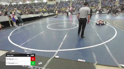 80 lbs Round Of 16 - Braxton Bauer, West Grand MS vs Thomas Smack, Walt Clark Middle School