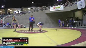 112 lbs Quarterfinal - Allie Eubank, Sutherlin High School Wrestlin vs Valerie Bowman, Bend Lava Bears