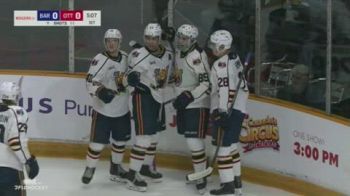 Carter Lowe Scores On The Barrie Colts Powerplay To Give Them The 1-0 Lead