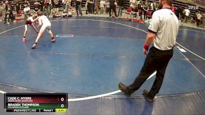 87 lbs Semifinal - Braden Thompson, Colorado Outlaws vs Cade C. Myers, Green River Grapplers