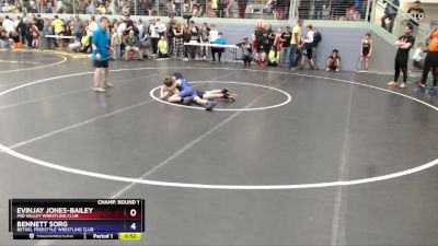 92 lbs Champ. Round 1 - Bennett Sorg, Bethel Freestyle Wrestling Club vs Evinjay Jones-Bailey, Mid Valley Wrestling Club