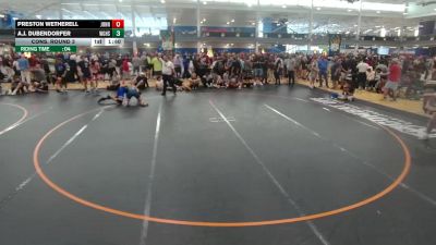 132 lbs Cons. Round 3 - A.j. Dubendorfer, Unattached vs Preston Wetherell, Unattached