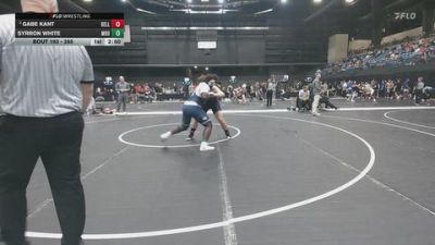 285 lbs Quarterfinal - Gabe Kant, Bellevue vs Syrron White, Missouri Baptist University