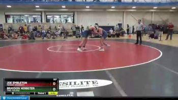 197 lbs Cons. Round 3 - Braydon Herbster, Thiel College vs Joe Embleton, Messiah University