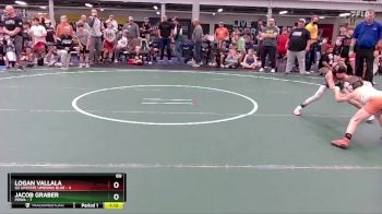 60 lbs Semis (4 Team) - Logan Vallala, U2 Upstate Uprising Blue vs Jacob Graber, POWA