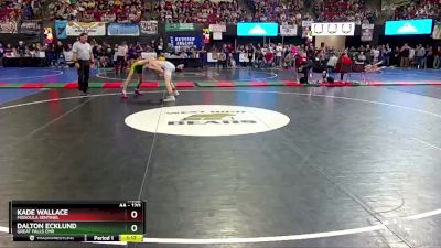 AA - 120 lbs Quarterfinal - Kade Wallace, Missoula Sentinel vs Dalton Ecklund, Great Falls CMR