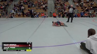 55 lbs Semifinal - Samuel Priebe, MN Elite vs McCoy Heinrich, American Outlaws Wrestling