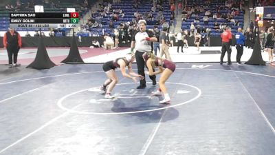 120 lbs Quarterfinal - Saphira Sao, Lowell vs Emily Golini, Northbridge