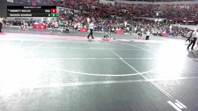 87 lbs Quarterfinal - Mason Azarian, B.A.M Training Center vs Emmett Bollig, Sauk Prairie Wrestling Club
