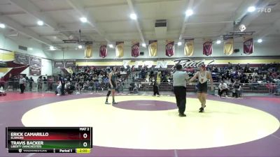 132 lbs Champ. Round 1 - Erick Camarillo, Elsinore vs Travis Backer, Liberty (Winchester)