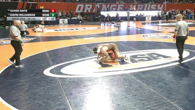 3A 144 lbs 3rd Place Match - Oliver Davis, Chicago (Brother Rice) vs Justin Williamson, Chicago (Mt. Carmel)