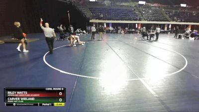 110 lbs Cons. Round 6 - Riley Watts, Siouxland Wrestling Academy vs Carver Wieland, Indee Mat Club