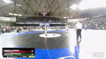 Girls 3A/4A 100 Cons. Round 2 - Jaelyn Quintanilla, Decatur (Girls) vs Genesis Cambron, Hanford (Girls)
