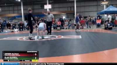 120 lbs Quarterfinal - Jayden Alcala, Middleton Middle School vs Elam Russell, O`Leary Middle School