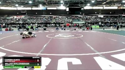 113 lbs Semifinal - William Shallenberger, Wasatch Utah vs Camden Kuntz, Mountain Home