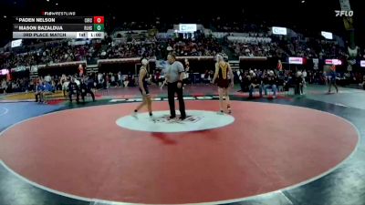 3rd Place Match - Mason Bazaldua, Red Lodge HS vs Paden Nelson, Circle