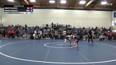 103 lbs Champ. Round 1 - Kailey Salazar, Umpqua Community College vs Navjot Waraich, Menlo College