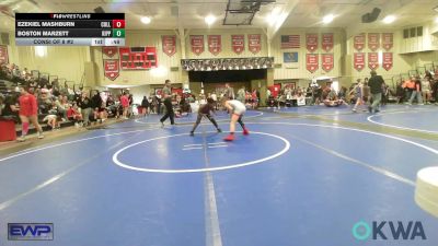 85 lbs Consi Of 8 #2 - Ezekiel Mashburn, Collinsville Cardinal Youth Wrestling vs BOSTON MARZETT, KIPP TULSA