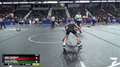 92 lbs Cons. Round 1 - Ryan Nickell, Linn County Twisters vs Jake Condray, Ogden`s Outlaws
