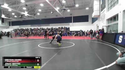 110-114 lbs Round 3 - Jonah Aboytes, GRAPPLING GROUNDS vs Greyson Oshiro, C- Quence Wrestling