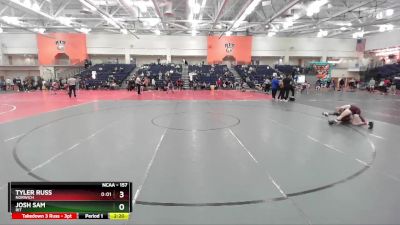 157 lbs Cons. Round 5 - Tyler Russ, Norwich vs Josh Sam, RIT