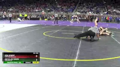 D3-150 lbs Champ. Round 1 - Jon Koepf, Chippewa Hills HS vs Decklan Davis, Corunna HS