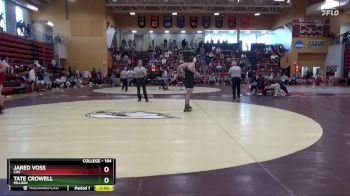 184 lbs Semifinal - Jared Voss, Coe vs Tate Crowell, Millikin