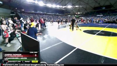 53-57 lbs Cons. Semi - LayaniAnnabell Aguon, NWWC vs Juniper Thomson, Mat Rats Rebooted Wrestling