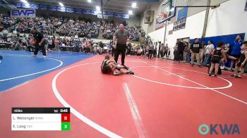 40 lbs Semifinal - Lucas Weisinger, Wyandotte Youth Wrestling vs Everett Long, Tiger Trained Wrestling