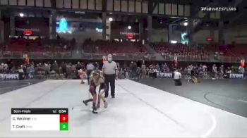 52 lbs Semifinal - Crew Weidner, 2TG vs Tristen Craft, Purebred Elite