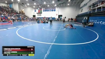 70 lbs Semifinal - Tristan Bohannon, Dean Morgan vs Hayden Unrein, Wheatland